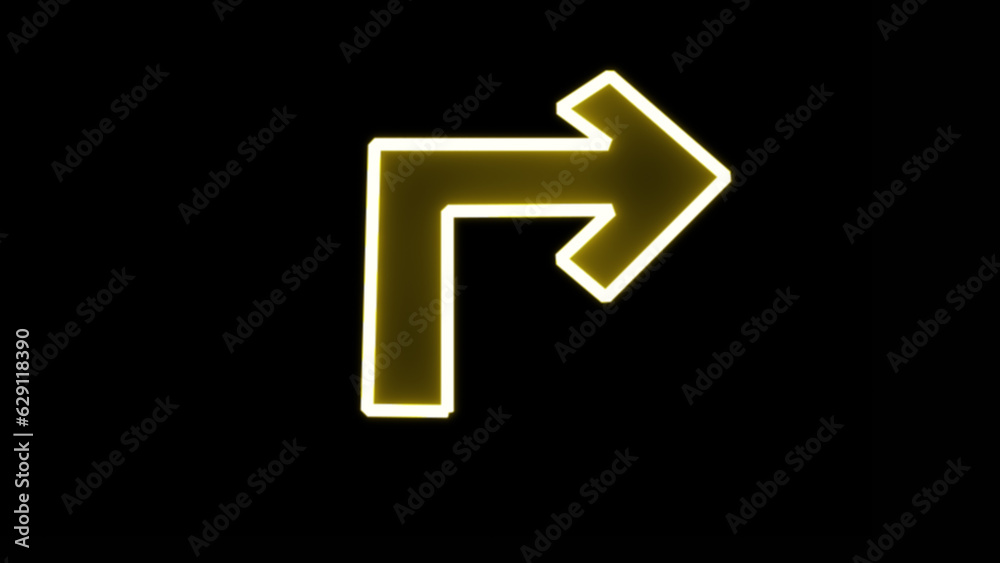 Traffic right neon signs, turn right, Modern flat simple arrows isolated. upward and right arrow sign . Direction traffic sign. Navigation concept. Vector illustration Traffic right neon signs, turn right, Modern flat simple arrows isolated. upward and right arrow sign . Direction traffic sign. Navigation concept. Vector illustration