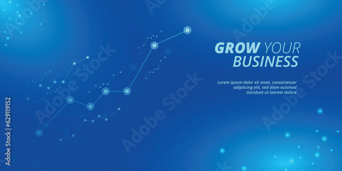 vector Grow your business graph website landing page banner or poster design