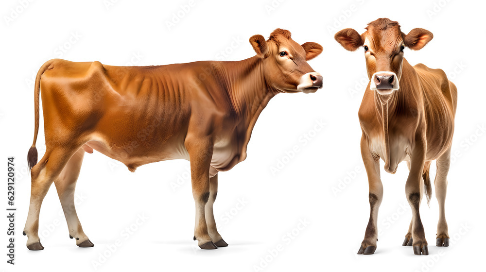 Jersey cattle isolated on transparent background, png Jersey cattle isolated on transparent background, png