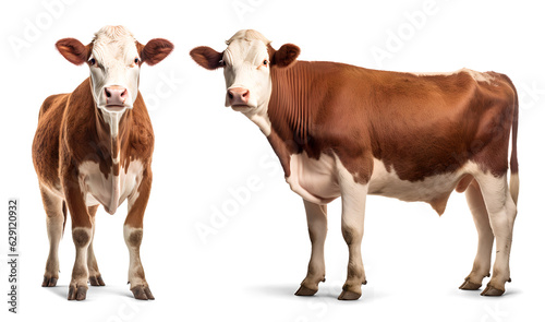 Hereford cattle isolated on transparent background, png photo