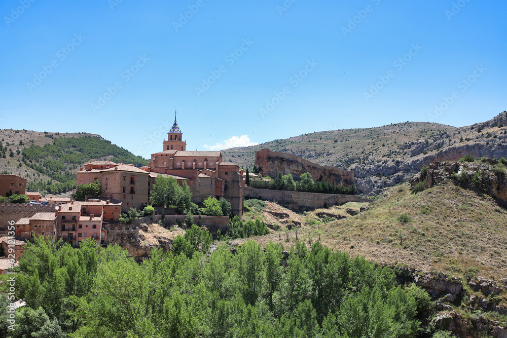 view of the beautiful spanish town of albarracin