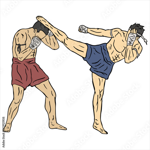 muay thai  fighter illustration vector