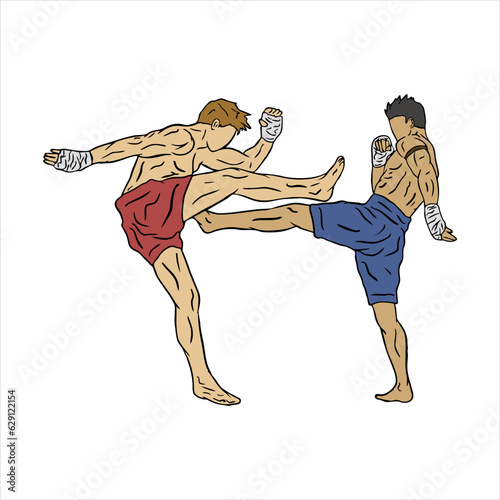 muay thai  fighter illustration vector