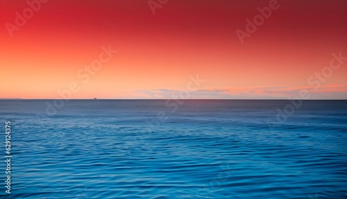 orang  red anb blue ocean with clear water and a blue sky in the background  beautiful horizon wallpaper  AI Generated
