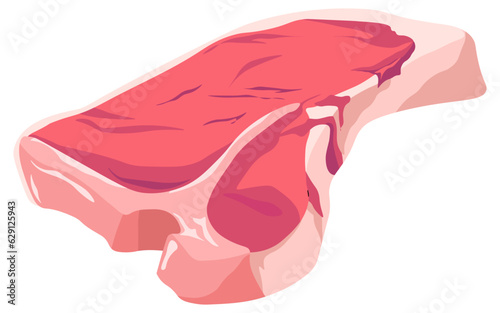 Pork leg outside steak, boneless cut meat butchery