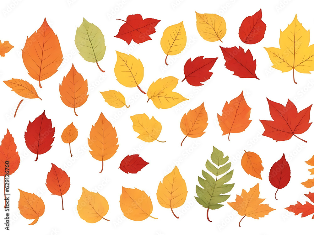 Autumn leaves set, isolated on white background. Autumn leaves set, isolated on white background.