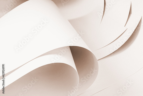 Sheets of soft warm color paper.Illustration.