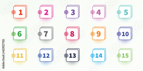 vector rectangle bullet points numbers from one to twelve new design photo