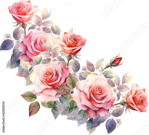 Watercolor pink roses © ElenaDoroshArt