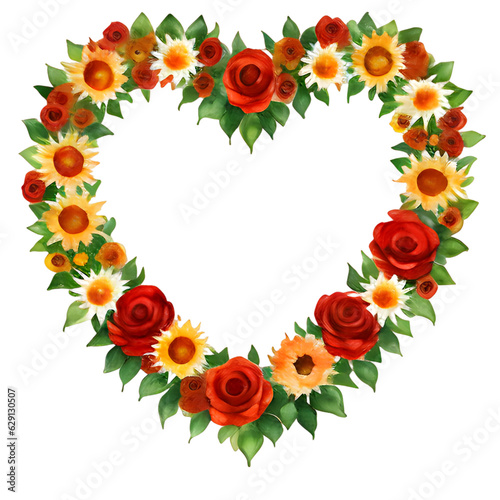 heart made of flowers