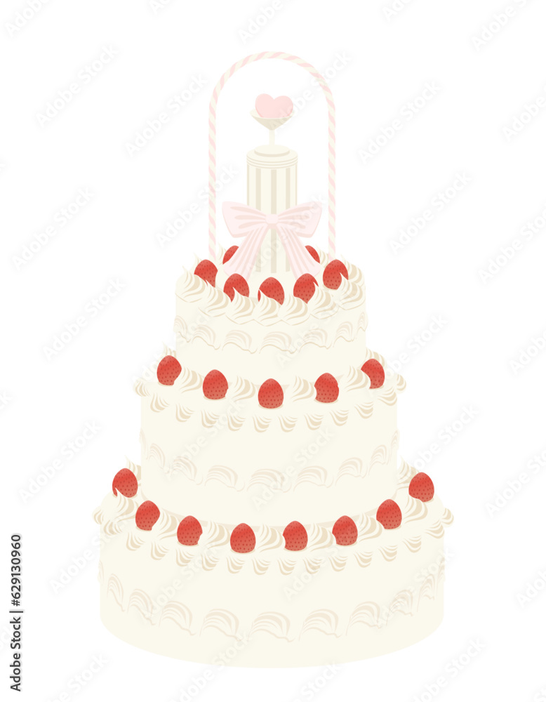 ウェディングケーキのイラスト