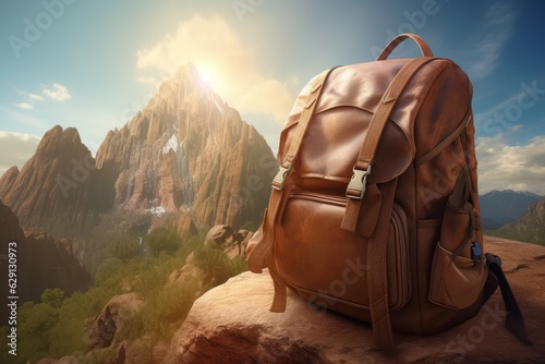 Mountain backpack. Generate Ai
