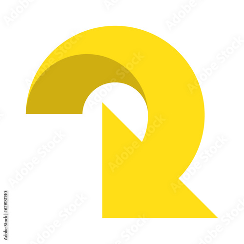 Vector of arrow rewind with yellow colour