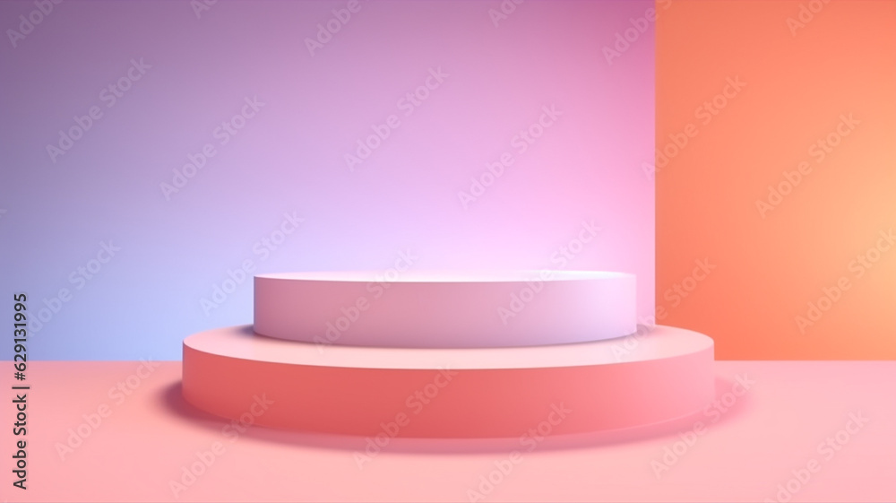 3d Pastel podium for your product. Generative AI. 3d Pastel podium for your product. Generative AI.