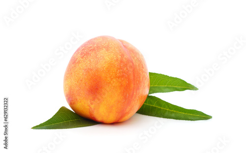 One peach with leaf.