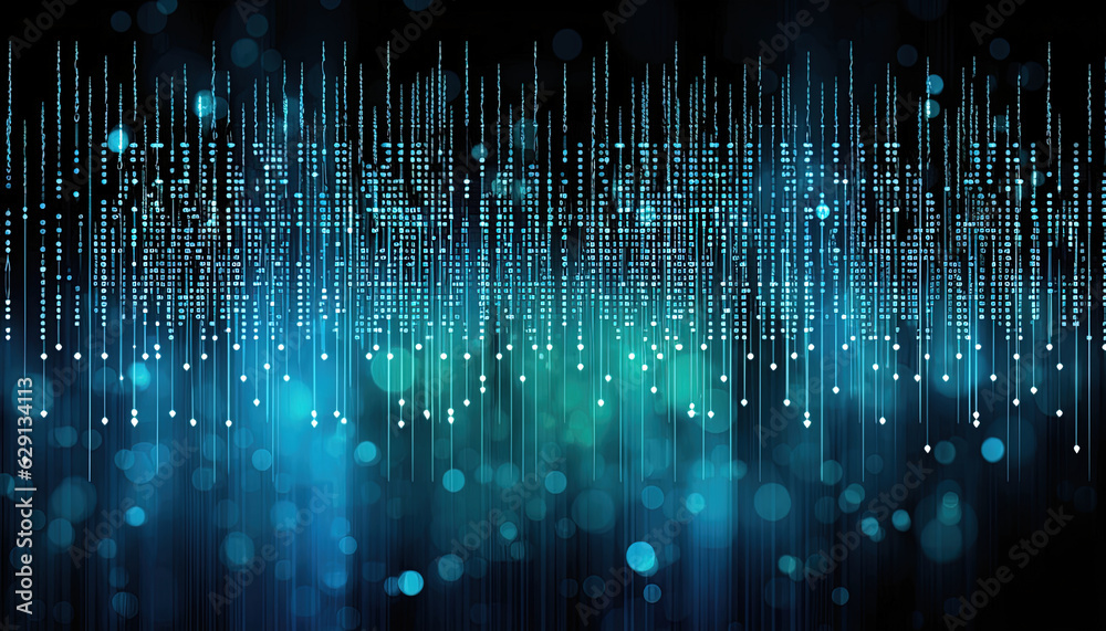 Illustration showing data as rain falling from the virtual cloud onto devices and users Illustration showing data as rain falling from the virtual cloud onto devices and users