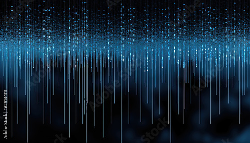 Illustration showing data as rain falling from the virtual cloud onto devices and users