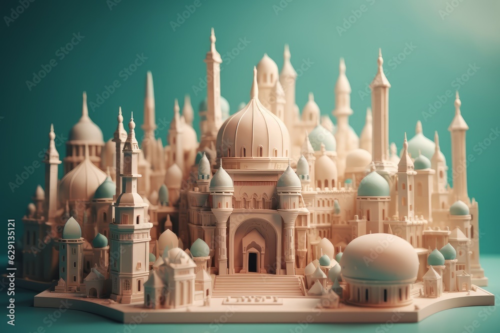 Fototapeta premium Miniature city. Generate Ai