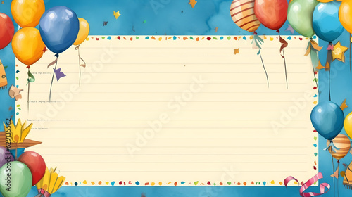 Birthday postcard with balloon decoration