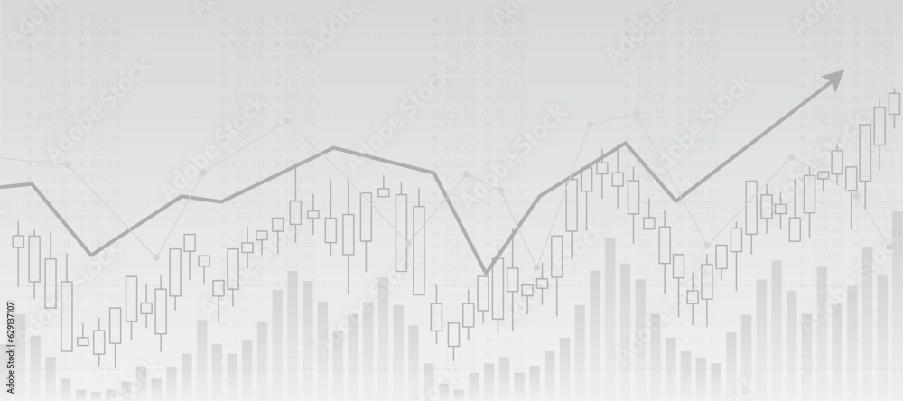 line chart finance diagrams on grey background