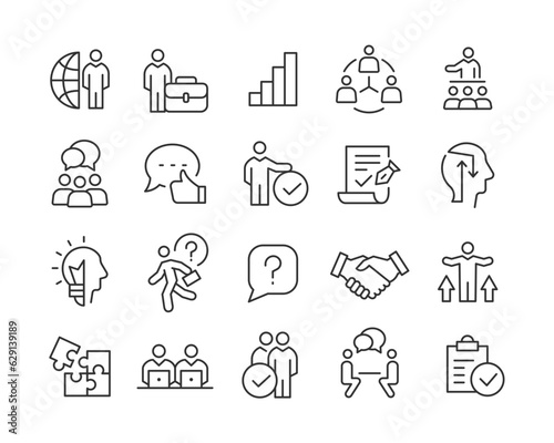 Business Consulting - Line Icons - Editable Stroke