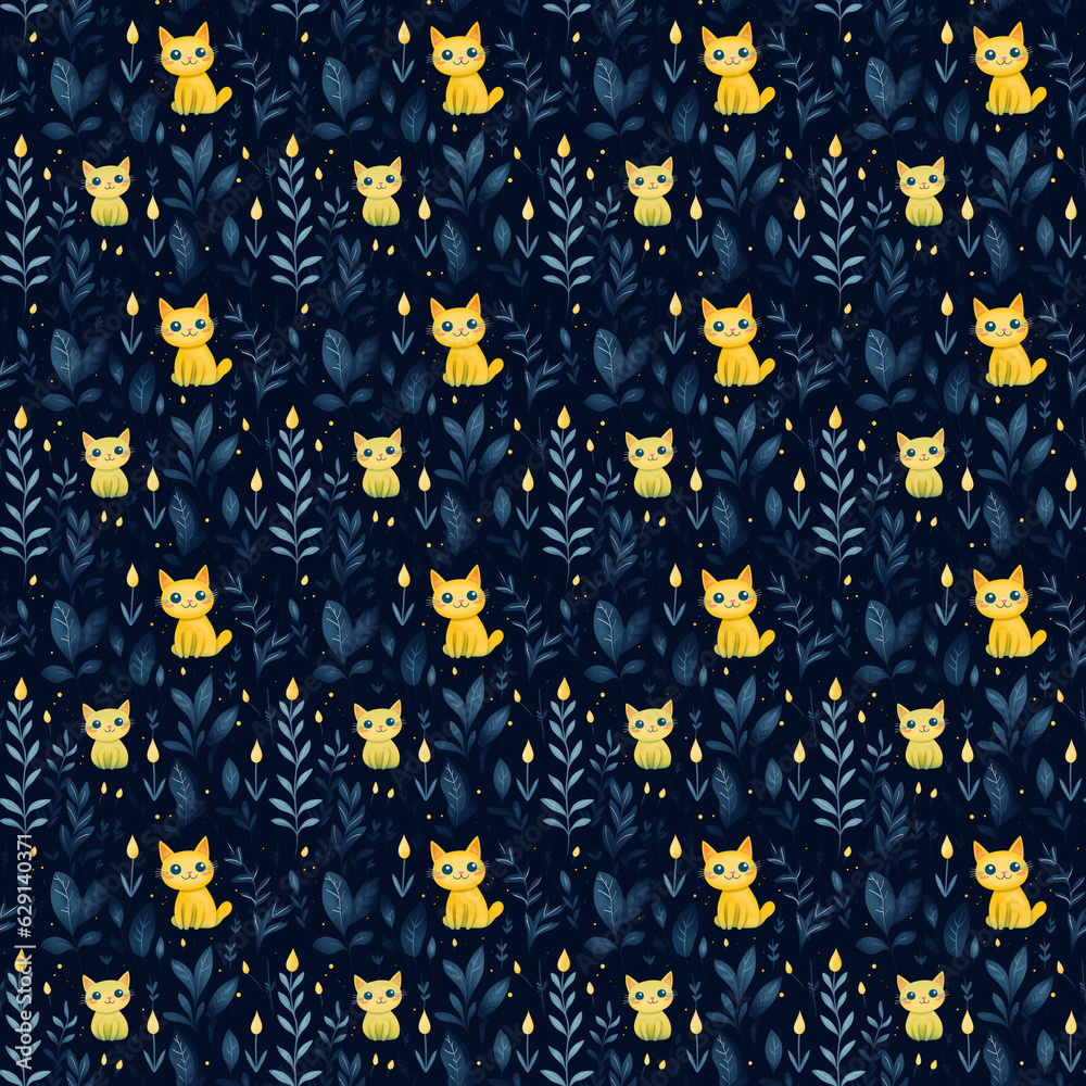 A seamless pattern with frogs, light yellow and dark blue wallpaper A seamless pattern with frogs, light yellow and dark blue wallpaper