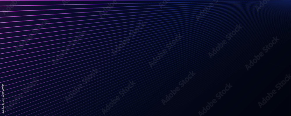 Abstract blue and purple digital dynamic lines diagonal dark background. Futuristic hi-technology concept. Vector illustration