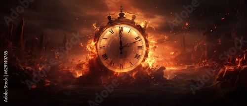 burning clock, time is a limited concept