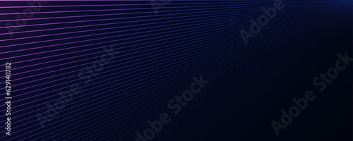 Abstract blue and purple digital dynamic lines diagonal dark background. Futuristic hi-technology concept. Vector illustration