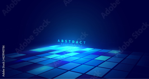 Abstract blue technology rectangles vector background. Futuristic hi-technology concept