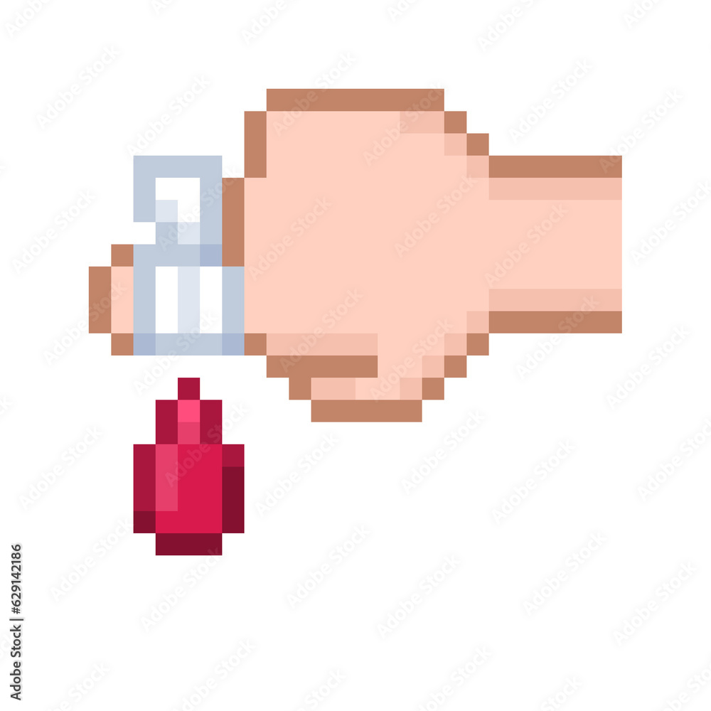 Pixel illustration of an injured finger Pixel illustration of an injured finger