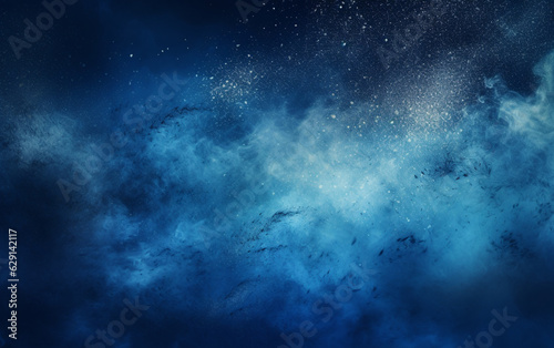 Abstract blue dust particles background