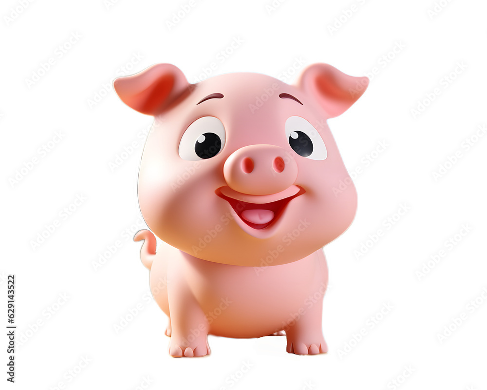 Whimsical 3D Pig on the Farm Transparent Background Generative Ai Whimsical 3D Pig on the Farm Transparent Background Generative Ai