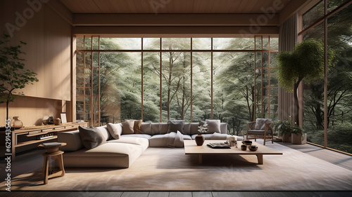 Living room designed in the Japanese style © vectorizer88