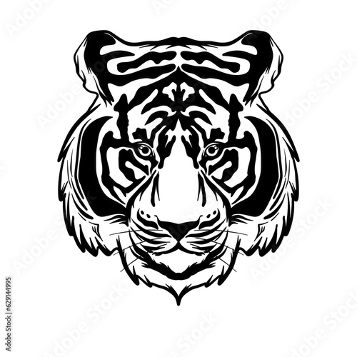 Tiger head logo icon. Isolated on white background.