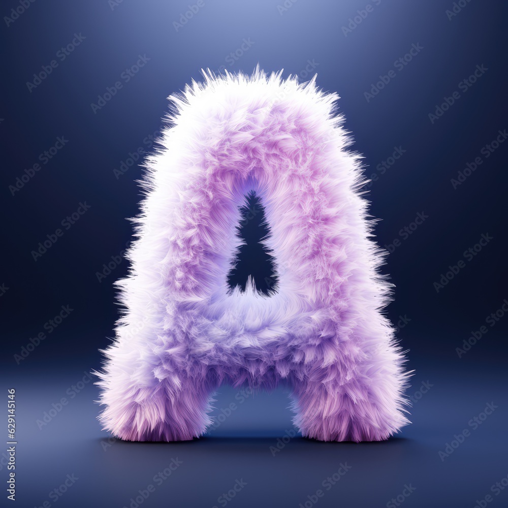 the capital letter A in fine fluffy plush texture, generative AI illustration the capital letter A in fine fluffy plush texture, generative AI illustration