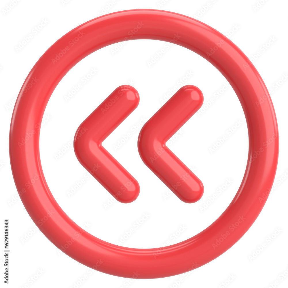 Previous button. Back button. 3D illustration. Previous button. Back button. 3D illustration.
