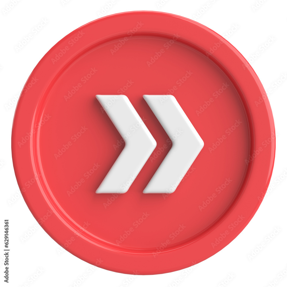 Next button. Continue button. 3D illustration. Next button. Continue button. 3D illustration.