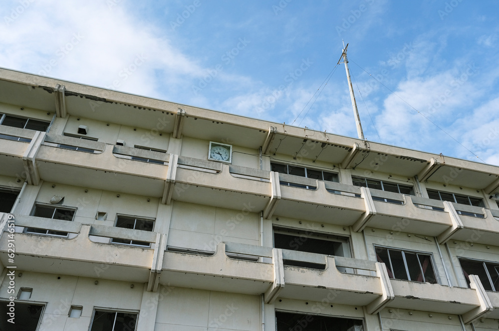 震災遺構として後世に残る高校の校舎