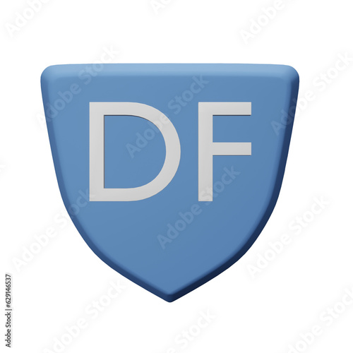 Free Download Defensive icon sign on Blue board shield isolated on white background 3d icon, 3d renders - GFXLoad