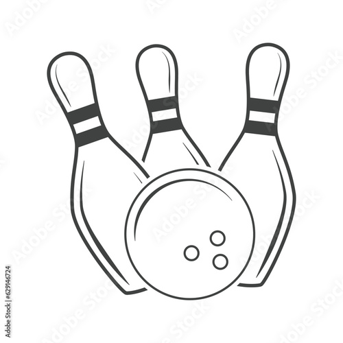 Bowling Outline Vector, Bowling Vector, Bowling illustration, Bowling Vector, Line Art, Outline, Sports illustration, Bowling, vector, Bowling silhouette, silhouette, Sports silhouette, Game vector
