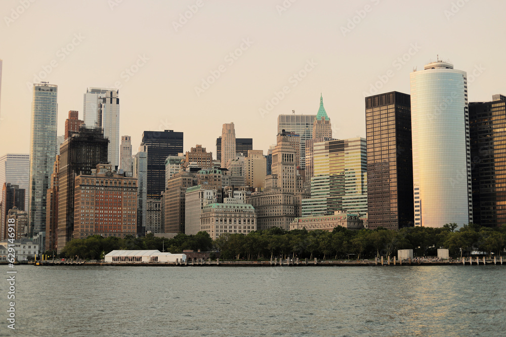 city skyline in NewYork, warm background