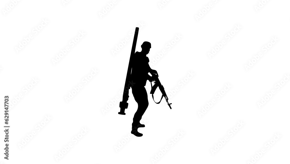 Ukraine soldier silhouette