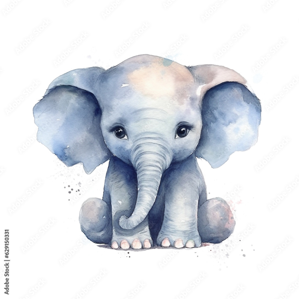 elephant cartoon isolated on white