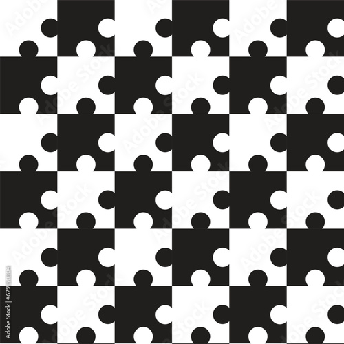 black and white puzzle geometric pattern