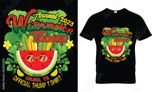 Annual watermelon thump...T shirt design template