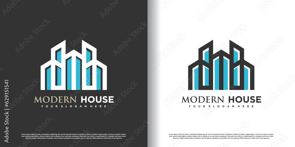 building logo design with creative unique style premium vector building logo design with creative unique style premium vector