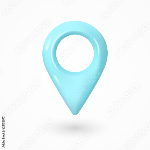 3D realistic location blue map pin gps pointer markers vector illustration for destination. Web marker for position