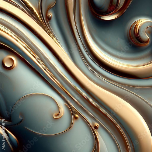 Colored marble with gold. Generative AI.