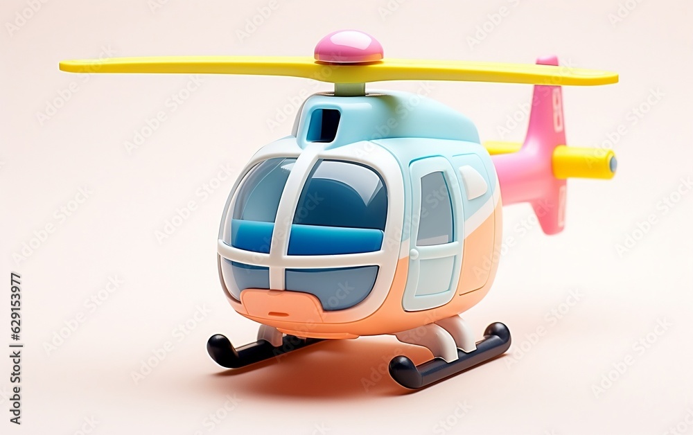 Tiny cute isometric helicopter emoji - Soft design, Generative Ai
